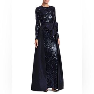 TERI JON
Sequin & Taffeta Overlay Gown